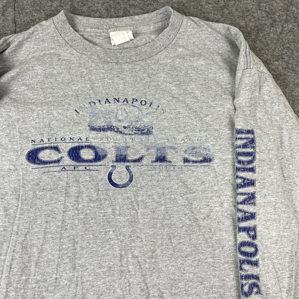 Indianapolis Colts Shirt Mens Size XL Gray NFL Long Sleeve T Shirt